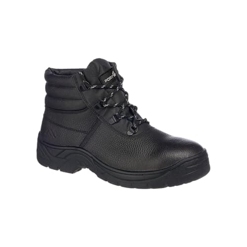 Image of Portwest FD03 Steelite Protector Plus Boot S3 HRO Water Resistant Leather Safety Boot Steel Toecap Steel Midsole Slip Resistant SRC Heat Resistant Outsole Anti Static Fuel Oil Resistant, Black, 6.5
