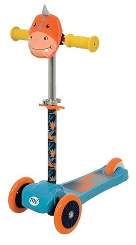Image of MoVe Mini Go! 3 Wheel Tri Scooter for Kids | Tilt & Turn Scooters with Squishle Pouch Cute Character | Ages 3+ | Adjustable Height Toddler Boys & Girls First Scooter (Dino)