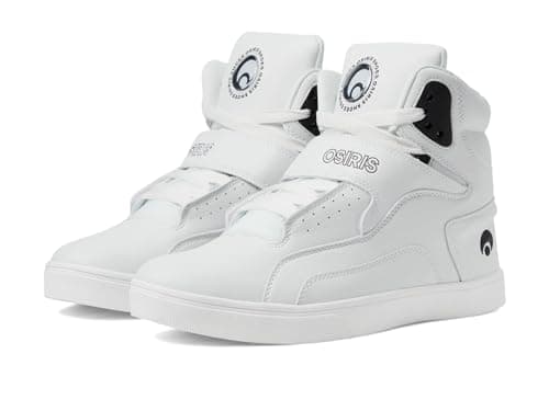 Image of Osiris Mens Rize Ultra Skate Inspired Sneakers Shoes, White/Black/White, 6 UK