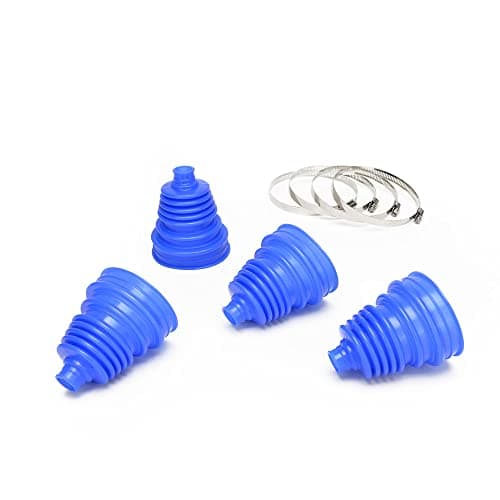 Image of 4pcs Universal Silicone Constant Velocity CV Boot Cover Seal Joint Kit Replacement Telescopic Sleeve (Blue)