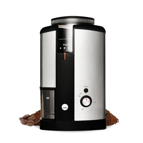 Image of Wilfa Svart Coffee Grinder - Electric Burr Coffee Grinder Machine - Auto Switch-Off - 5 Settings, Filter to French Press Powder, 250g Bean Hopper