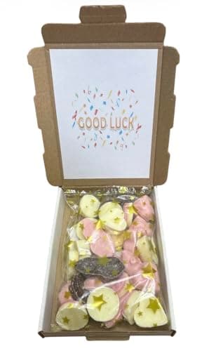Image of Personalised Good Luck themed letter box sweets 250g - chocolate mix