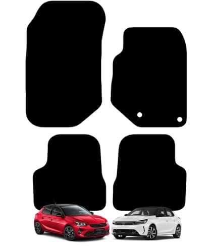 Image of Carsio Carpet Car Mats For Vauxhall Corsa F 2020+ Onwards Tailored Fit Floor Mat Set Complete Accessory Black Custom Fitted - All Weather, Anti-Slip Backing & Black Trim