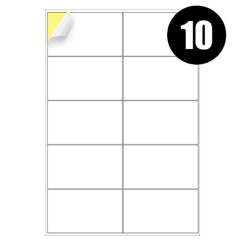Image of Address Labels, Self Adhesive Labels, 10 Labels Per A4 Sheet, 1000 Labels | 99.1 x 57mm Matte Sticker Label Paper | Printable Sticky Back | Inkjet & Laser Printing | 100 Sheet, 10 Labels Per Page