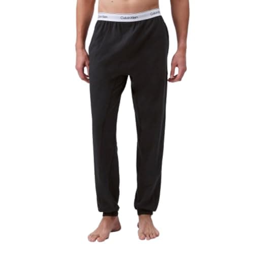 Image of Calvin Klein Men's Modern Cotton Lounge Joggers Pajama Bottoms, black/black, M