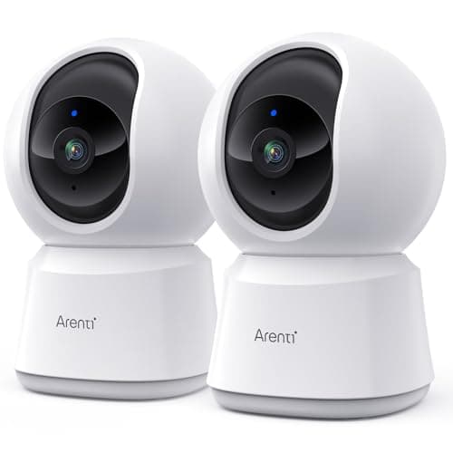 Image of ARENTI 5G Security Indoor Pet Camera 2 Pack,5MP Dog Camera with App,Wifi CCTV Camera House Security for Baby Monitor,Real-time Alert 2-Way Audio Night Vision Pan/Tilt,Works with Alexa P2F