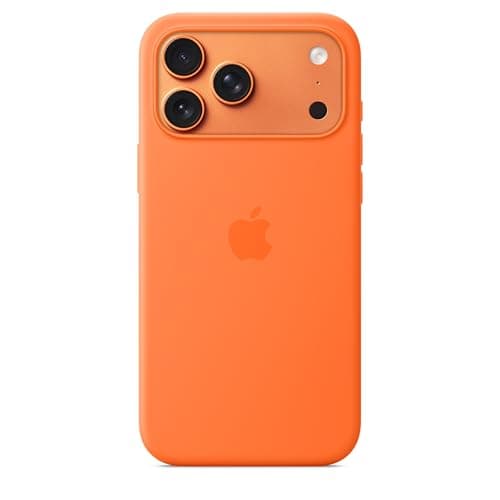 Image of Apple iPhone 17 Pro Max Silicone Case with MagSafe and Camera Control: Lightweight Phone Case, Wireless Charging Compatible, Smooth Matte Finish; Orange 