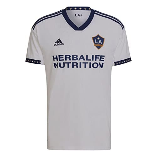 Image of adidas LA Galaxy Home Men's Jersey 22/23 (Small) White, Dark Blue
