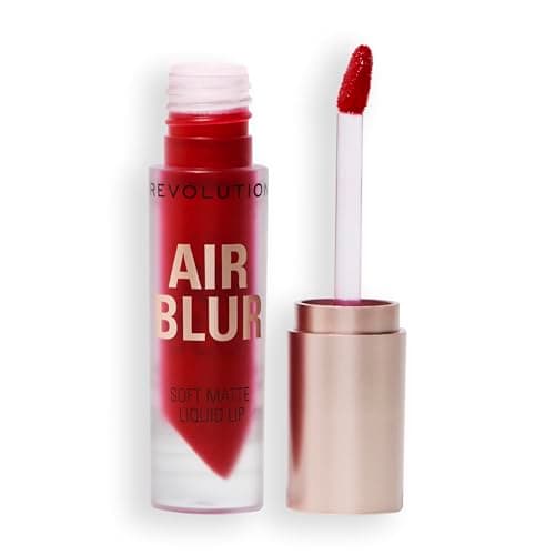 Image of Revolution, Air Blur Matte Liquid Lipstick, Long-Lasting Lip Colour, Face Makeup, Vegan & Cruelty-Free, Fiery Red, 3.5ml