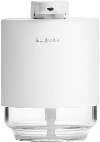 Image of Brabantia - Mindset Soap Dispenser - Non-Drip Pump Mechanism - Easy to Refill - Removable Holder - Corrosion Resistant Metal & Glass - Stylish Bathroom Accessory - Fresh White - 200 ml