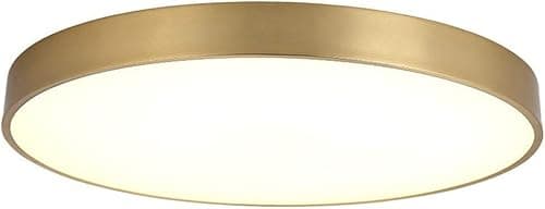 Image of PZAOJAU Antique Brass Bathroom Kitchen Flush Ceiling Light Low Profile Round Dimmable Ceiling Light Gold Hallway Bedroom Dining Room Laundry Room Porch