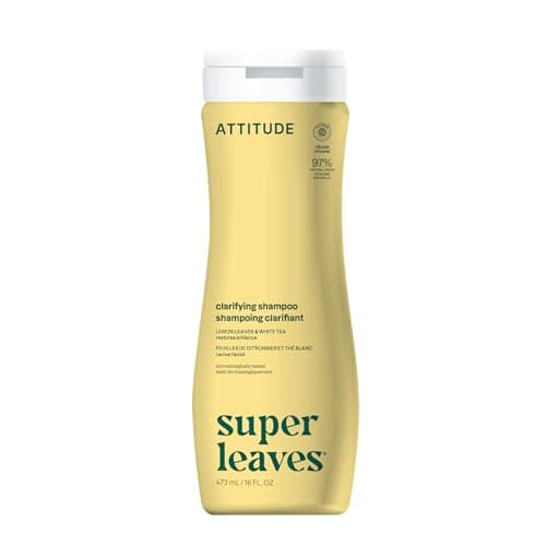 Image of ATTITUDE Clarifying Hair Shampoo, EWG Verified, Restores Shine, Naturally Derived Ingredients, Vegan and Plant Based, Lemon Leaves and White Tea, 473 mL