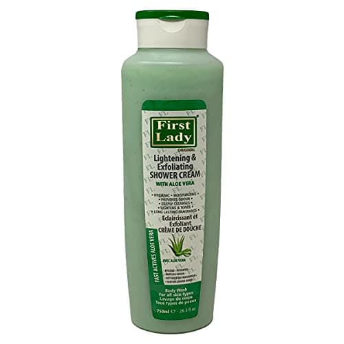 Image of First Lady Skin Brightening Aloe Vera Body Wash Shower Cream 750ml with Niacinamide & Cocoa Butter – Moisturising Hydrating Body Cleanser for Soft Smooth Glowing Skin
