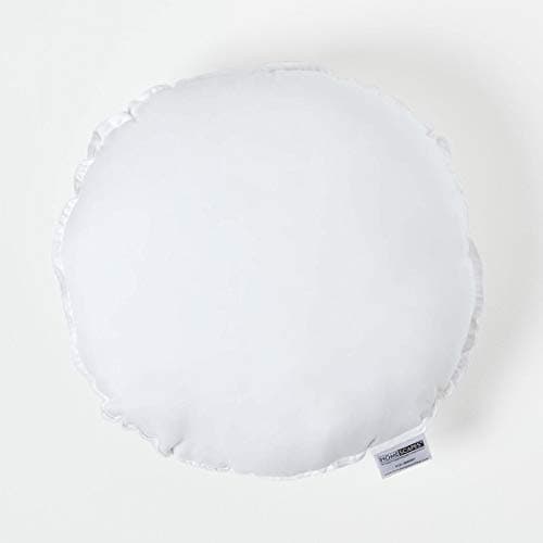 Image of HOMESCAPES Super Microfibre Round Cushion Pad 50 cm (20”) Wide Inner Insert Hypoallergenic Synthetic Circular Shaped Cushion Filler Machine Washable