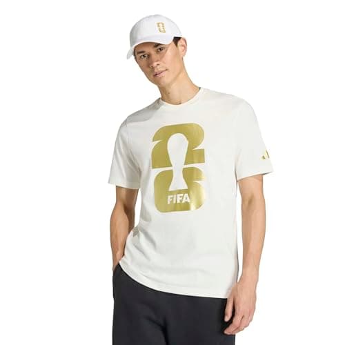 Image of Adidas Mens FIFA World Cup 26™ Graphic T-Shirt, Core White/Metallic Gold, XXL