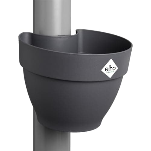 Image of elho Vibia Campana Drainpipe Clicker 40 - Flower Pot for Outdoor - Ø 21.6 x H 16.3 cm - Black/Anthracite