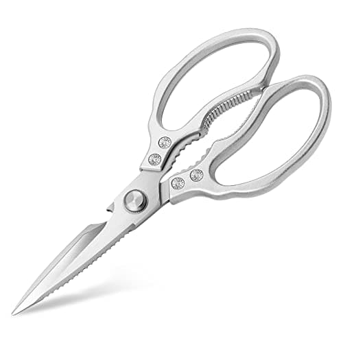 Image of CGBE Kitchen Scissors Heavy Duty, Dishwasher Safe Kitchen Scissors, Multi-Purpose Kitchen Shears for Food, Non Slip Stainless Steel Sharp Cooking Scissors, Silver