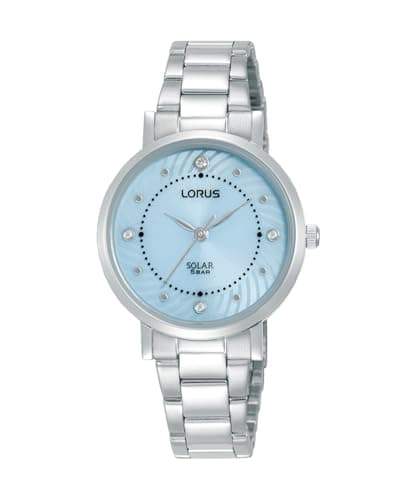 Image of Lorus Ladies Solar Powered Analogue Watch, Stainless Steel, 30mm, Blue Dial, Casual