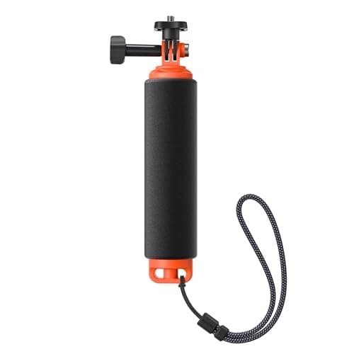 Image of Insta360 Floating Hand Grip, Buoyant Mount with Non-Slip Handle, Compatible with Insta360 Ace, Ace Pro, Ace Pro 2, GO 3, GO 3S, GO Ultra, X2, X3, X4, X5 Action Cameras, Black & Orange