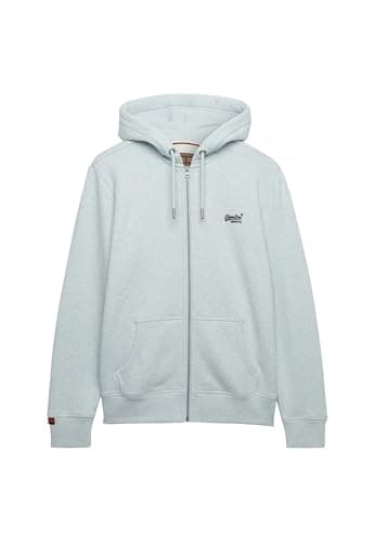 Image of Superdry Essential Logo Zip Hoodie HB M2014128A Icy Blue Marl XL