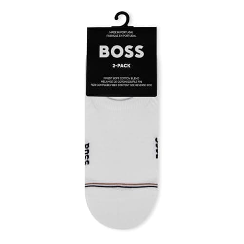 Image of BOSS Men's 2P LC Iconic CC Invisible Socks, White100, 43-46