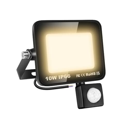 Image of Willpower LED Security Lights Outdoor Motion Sensor 10W LED Floodlight 1000lm IP66 Waterproof PIR Lights Warm White 3000K Wall Light for Garden Backyard Garage Doorway Court Patio Lawn