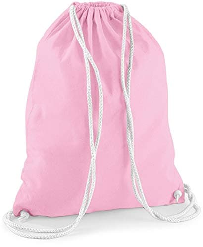 Image of Westford Mill W110 Cotton Gymsac - Classic Pink/White