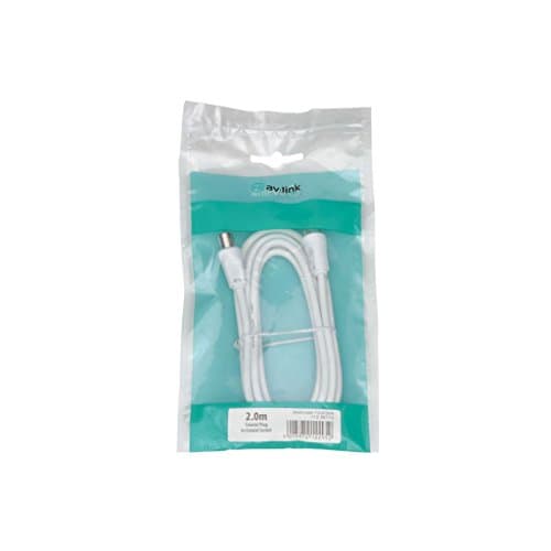 Image of Av:Link | Coaxial Plug to Socket Lead | 2.0 Metre White
