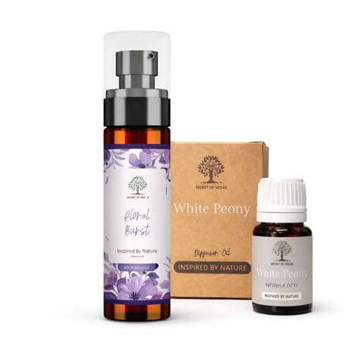 Image of Floral Home Fragrance Set Air Freshener Spray 100ml & Diffuser Oil 10ml Peony Room Scent Soft Fresh Floral Scent for Bedroom Living Room Gift Set