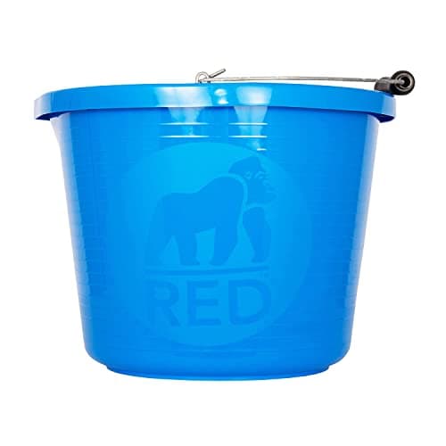 Image of Red Gorilla Premium Builder's Bucket 14 litre 3 Gallon Heavy Duty Strong Metal Handle Moulded Grip Multi Purpose Food Grade Plastic (Blue)