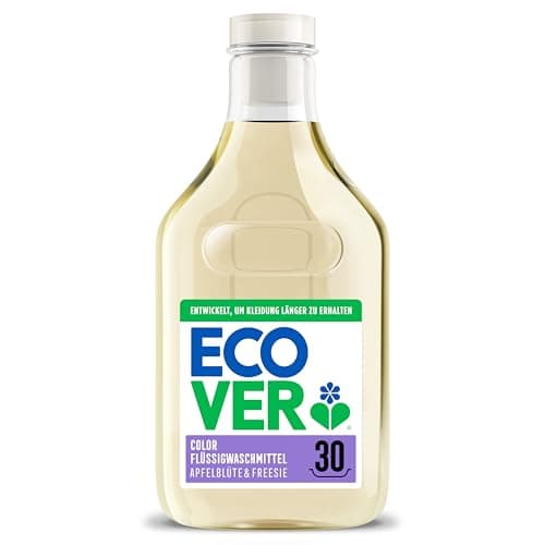 Image of Ecover Detergent Colour Apple Blossom & Freesia, 30 Washes, Colour Detergent for Maintaining and Protecting Clothing, 1.5 L