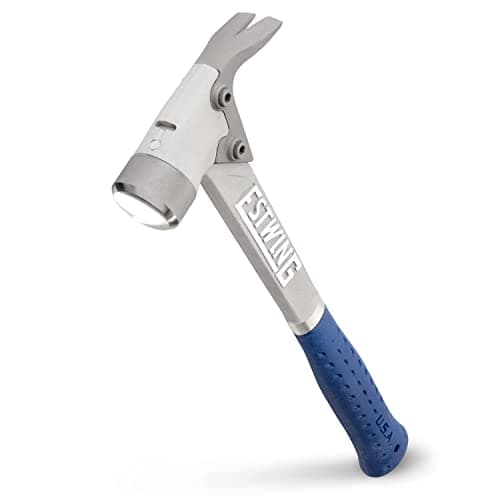 Image of Estwing AL-PRO Aluminum Framing Hammer - 14 oz Straight Rip Claw with Smooth Face & Shock Reduction Grip - ALBL