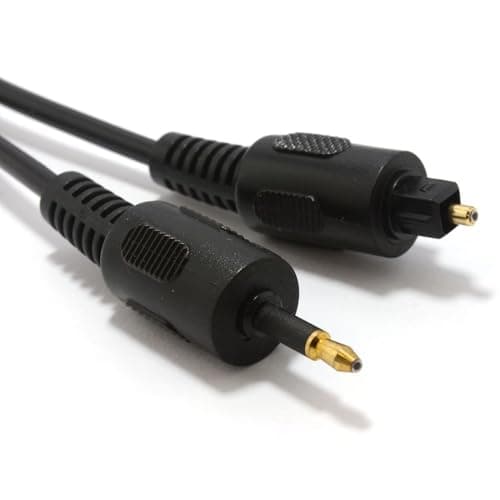 Image of kenable Digital Optical Audio Cable TOSlink to Mini TOSlink 3.5mm Jack SPDIF Lead Black 1m