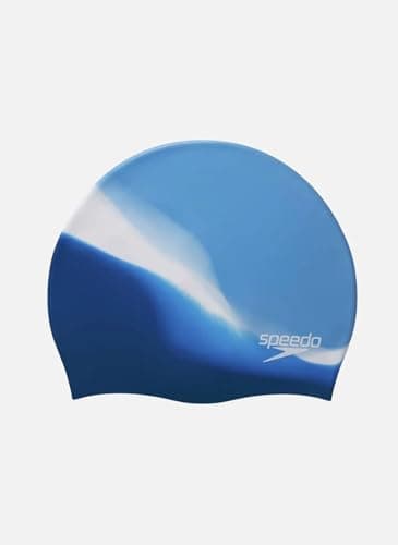 Image of SPEEDO MULTI COLOUR SILICONE CAP - BLUE/WHITE