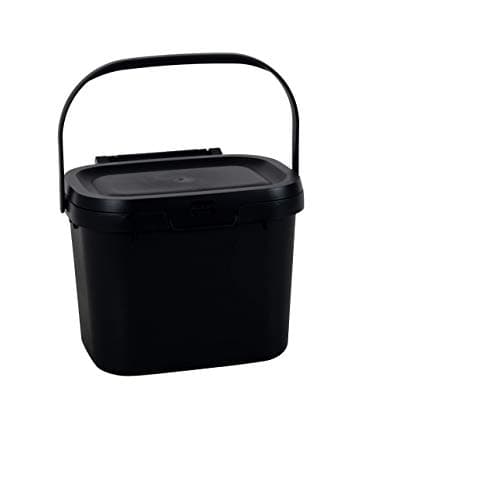 Image of Addis Eco 100% Plastic Everyday Kitchen Food Waste Compost Caddy Bin, 4.5 Litre, Recycled Black, 518816