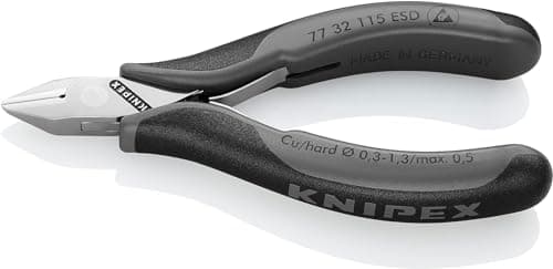 Image of KNIPEX Electronics Diagonal Cutters ESD with Box Joint with Multi-Component Handles 115 mm, 77 32 115 ESD