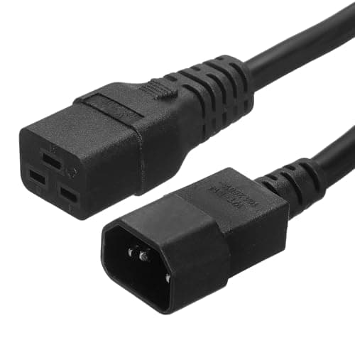 Image of PATIKIL AC Power Cord 3 Prong C14 Male to C19 Female 1.5mm2 2m 6.6Ft 250V 10A 16A PDU Cable for Laptop Electronics Computer Printer Radio Monitor