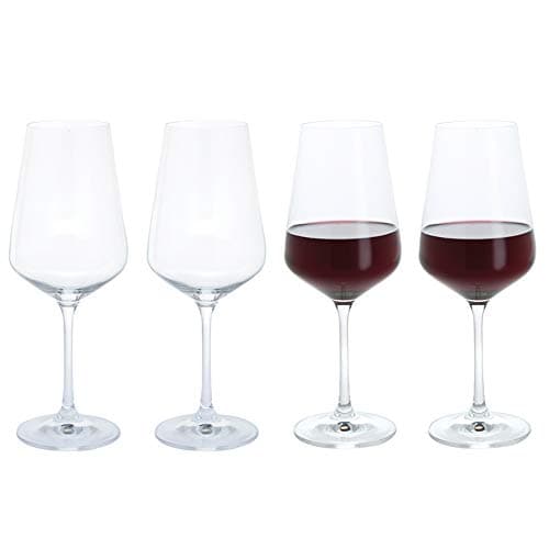 Image of Dartington Crystal Cheers! Red Wine Glass, Set of 4 | Modern Red Wine Glasses | 237mm | 450ml | Dishwasher Safe | Classy and Elegant Glassware | Perfect for Entertaining | Gift for Family or Friends