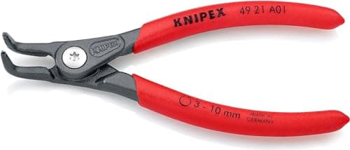 Image of KNIPEX Precision Circlip Pliers for External Circlips on Shafts Self-Service Card with Non-Slip Plastic Coating 130 mm, 49 21 A01 SB