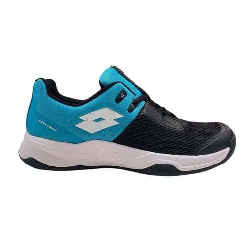 Image of Lotto Superveloce 600, Men's Padel/Tennis Shoe, All Black All White Blue Bird, 9 UK