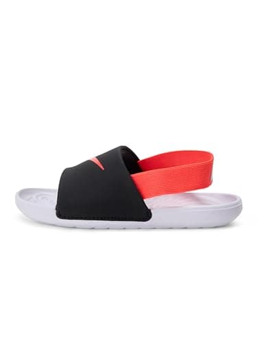 Image of Nike Kawa FJ8811 Baby and Toddler Slides, Black Bright Crimson White, 9.5 UK