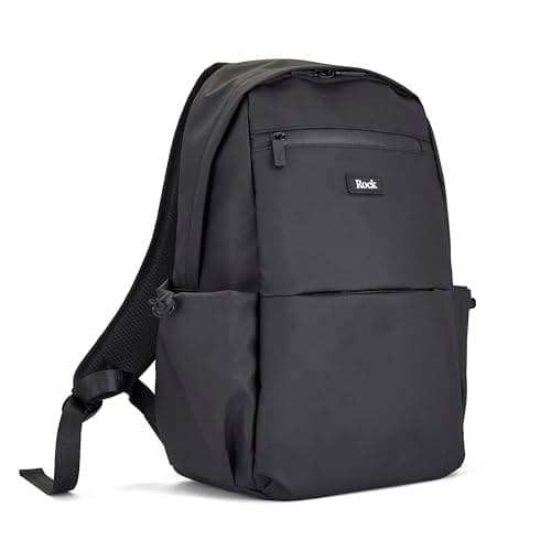 Image of Rock Harper Underseat Laptop Backpack in Black - Lightweight & Versatile Travel Bag - Large Main Compartment, Laptop Pocket, Trolley Strap & Easy Jet Compliant Carry On - 45x30x18cm 20L Capacity