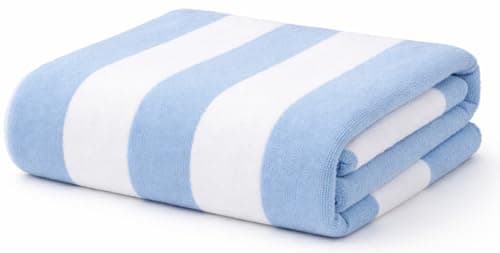Image of Adore Home Cabana Stripe Beach Towel Quick Dry Microfibre, Soft & Absorbent, 70x140cm or 80x160cm