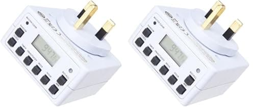 Image of STATUS Timer Switch | 7 Day Digital Timer Light Switch | White UK Plug | S7DDT3 (Pack of 2)