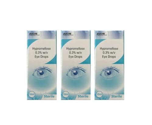 Image of Medi Eye Drops for Dry Eyes, Hypromellose 0.3%, Lubricant Eye Drops, 3 x 10ml (Brand May Vary)