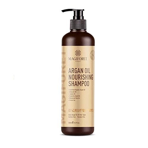 Image of Organic Moroccan Argan-Oil Shampoo - MagiForet Moisturizing, Volumizing Sulfate Free Shampoo for Women, Men and Teens - Used for Dry Damaged Colored and all Hair Types, Anti-Aging Hair Care, 16.9 oz