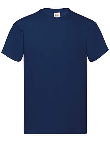 Image of Fruit of the Loom Men's Original T. T-Shirt Pack of 5, Navy, Large