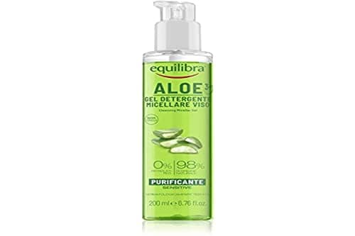 Image of Equilibra Viso, Aloe Viso Micellar Cleansing Gel, Face Cleansing Gel with Aloe Vera and Aloe 3+ for Sensitive Hairs, Strengthening and Impurity Residues, Moisturising and Toning, 200 ml