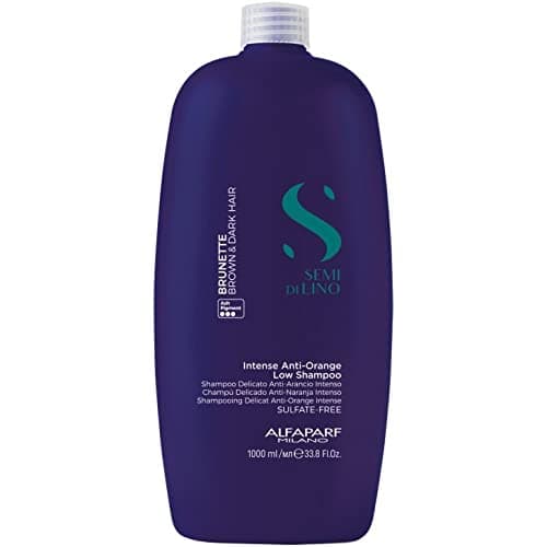 Image of Alfaparf Milano Semi di Lino Brunette Intense Anti-Orange Low Shampoo 1000ml - intense anti-orange mild shampoo