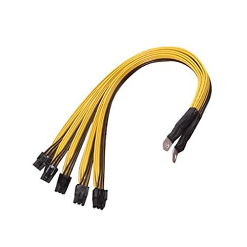 Image of Jazuaiao GPU VGA Y-splitter Extension Cable Mining Video Card Power, 5xPCI-E Pcie 6pin Graphics Card Power Cord VGA Y Extension